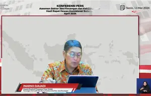 Kepala Eksekutif Pengawas Pasar Modal, Keuangan Derivatif dan Bursa Karbon OJK, Inarno Djajadi. (Foto:tangkapan layar/Arief Rahman H)