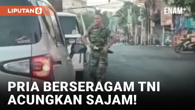 Pria Berseragam TNI Ancam Pengemudi Mobil Pakai Senjata Tajam