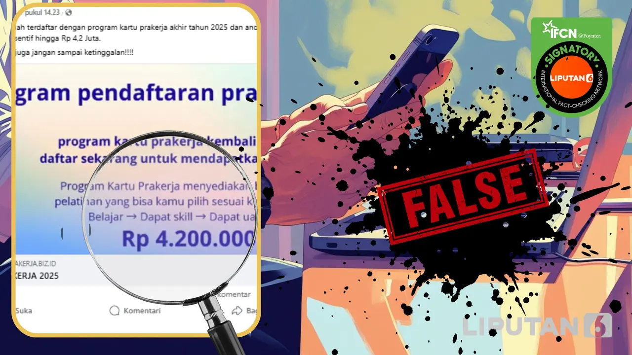 Tangkapan layar klaim link pendaftaran program Kartu Prakerja akhir 2025