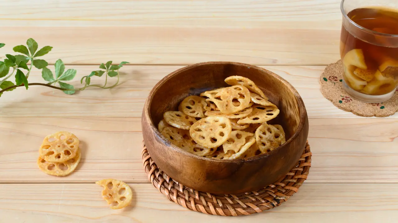 resep keripik akar teratai
