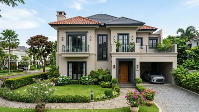 Warna Cat Rumah 2 Lantai yang Terlihat Elegan/AI Generated