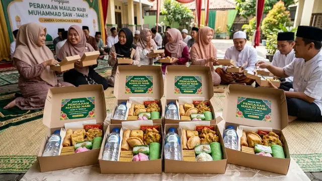 Ide Snack Box untuk Pengajian Maulid Nabi/AI Generated