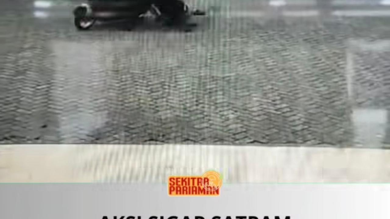 Aksi Heroik Terekam Kamera, Satpam Ini Sekuat Tenaga Gagalkan Maling Motor