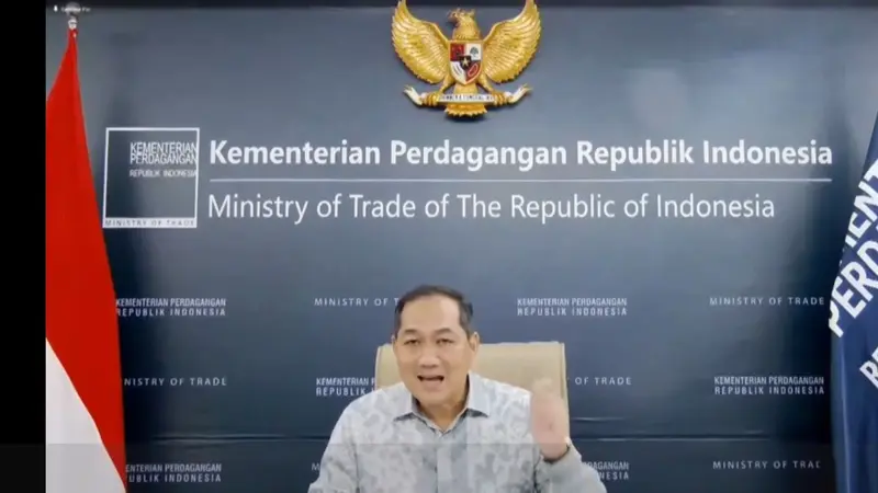 Menteri Perdagangan Muhammad Lutfi dalam Indonesia Knowledge Forum (IKF) X – 2021, Kamis (7/10/2021).