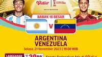 Jadwal Siaran Langsung Fifa U17 World Cup Argentina vs Venezuela di Vidio (Sumber: dok .vidio.com)