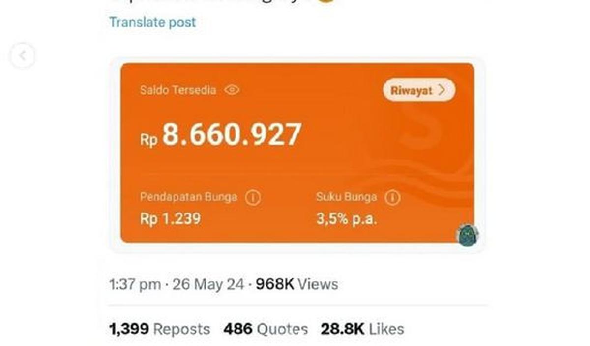 Ia juga memperlihatkan jumlah tabungan yang sudah berhasil disimpannya. Terlihat, Ia telah menabung sebanyak Rp8,6 juta. <br>