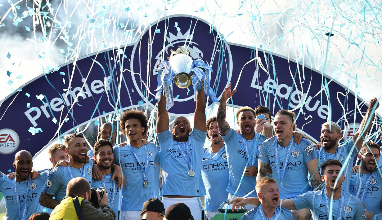 Manchester City (4 kali juara Premier League) - Tahun juara: 2011–2012, 2013–2014, 2017–2018, 2018–2019. (AFP/Glyn Kirk)