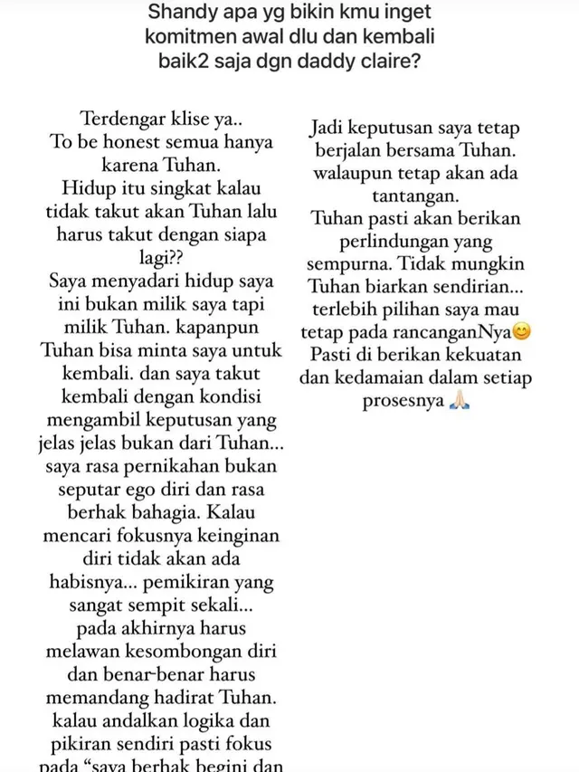 Unggahan Shandy Aulia. (Foto: Dok. Instagram @shandyaulia)