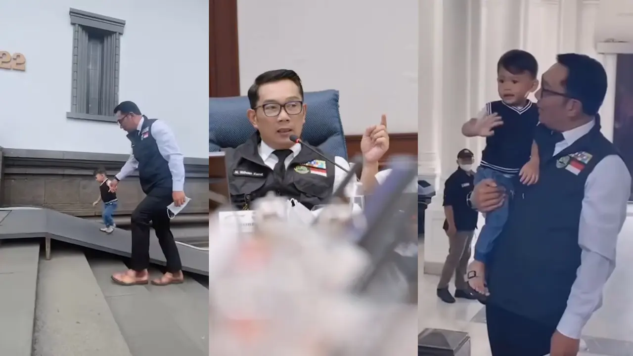 Potret Ridwan Kamil di Hari Pertama Kerja Usai Kepergian Eril, Ditemani oleh Putra Bungsunya Arkana. (Sumber: Instagram @ridwankamil)