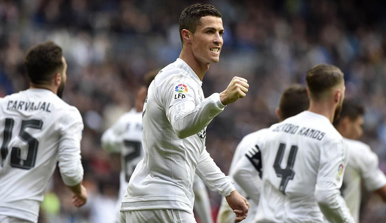 Namun Cristiano Ronaldo baru satu kali mempersembahkan Real Madrid gelar La Liga dan juga Piala Champions. (AFP/Gerard Julien)