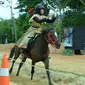 Atlet Pahanan Berkuda Indonesia, Silmy Aisyah Hafizhah (13) asal Bogor, Jawa Barat saat berlaga di  Thailand Horseback Archery League 2024 yang digelar di kota Haytay, Thailand. Foto: Dok. Pribadi