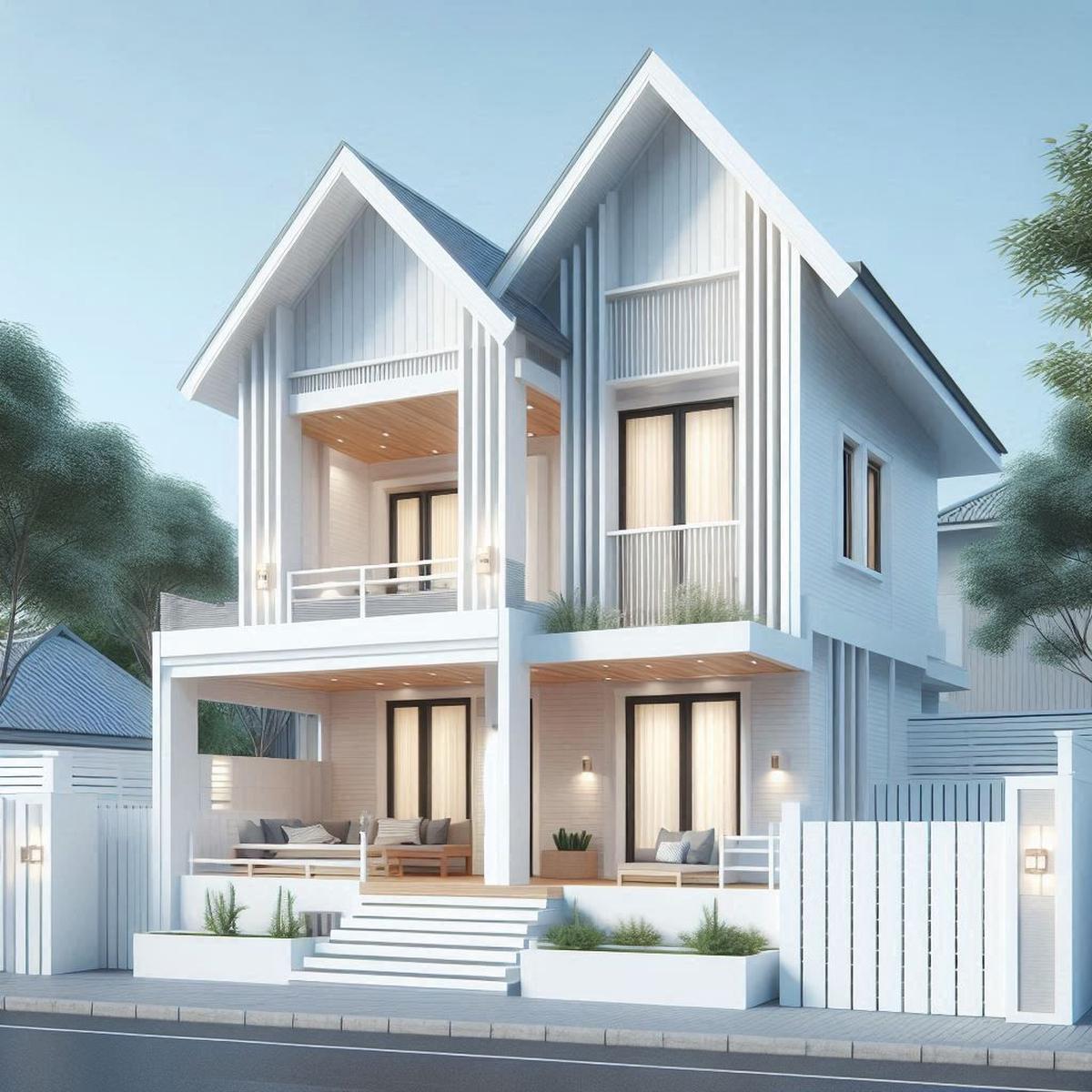Desain RUmah Kayu 2 Lantai yang Estetik dan Adem