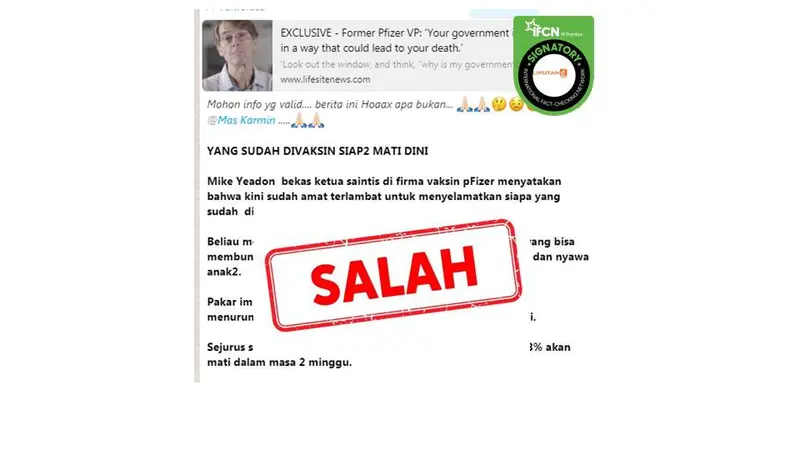 Cek Fakta klaim Yeadon