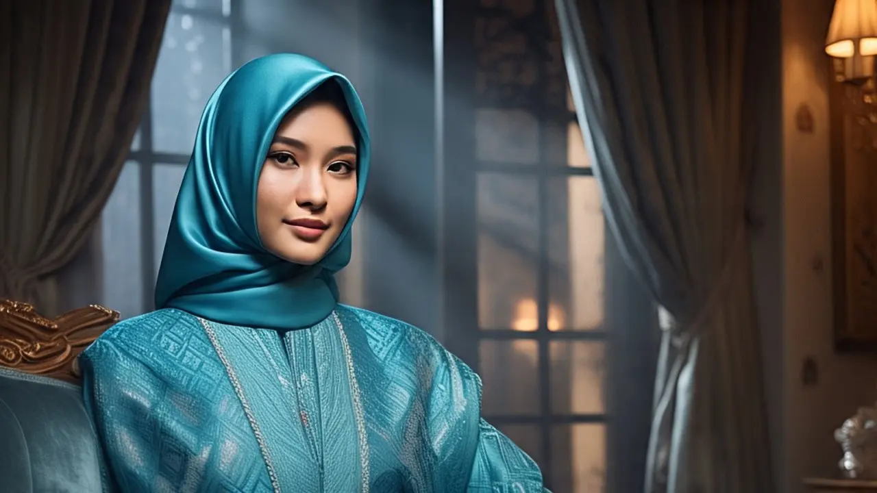 Ilustrasi Gamis Twill (Created by AI)