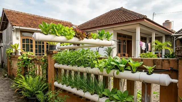 Ide Kebun Sayur Vertikal di Pagar Sempit yang Tetap Produktif Sepanjang Musim