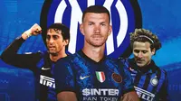 Inter Milan - Diego Milito, Edin Dzeko, Diego Forlan (Bola.com/Adreanus Titus)