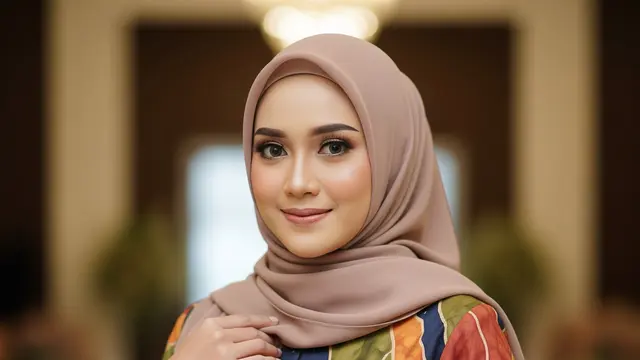 Model Gamis Batik Mix Tile Brokat Tanpa Berlebihan