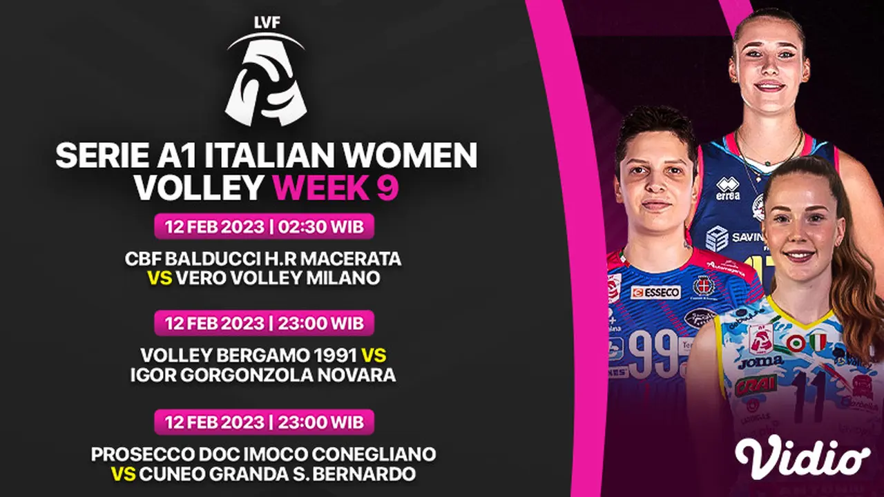 Sedang Berlangsung Live Streaming Serie A1 Italian Women 2023 Minggu, 12 Februari di Vidio