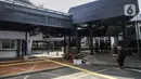 Suasana di area Stasiun Tebet, Jakarta, Senin (6/9/2021). Penataan kawasan Stasiun Tebet yang hampir rampung itu demi mendukung integrasi antarmoda transportasi di Jakarta. (Liputan6.com/Johan Tallo)
