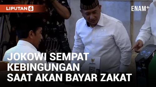 VIDEO: Jokowi Kebingungan Saat Bayar Zakat Dibantu Robot Baznas