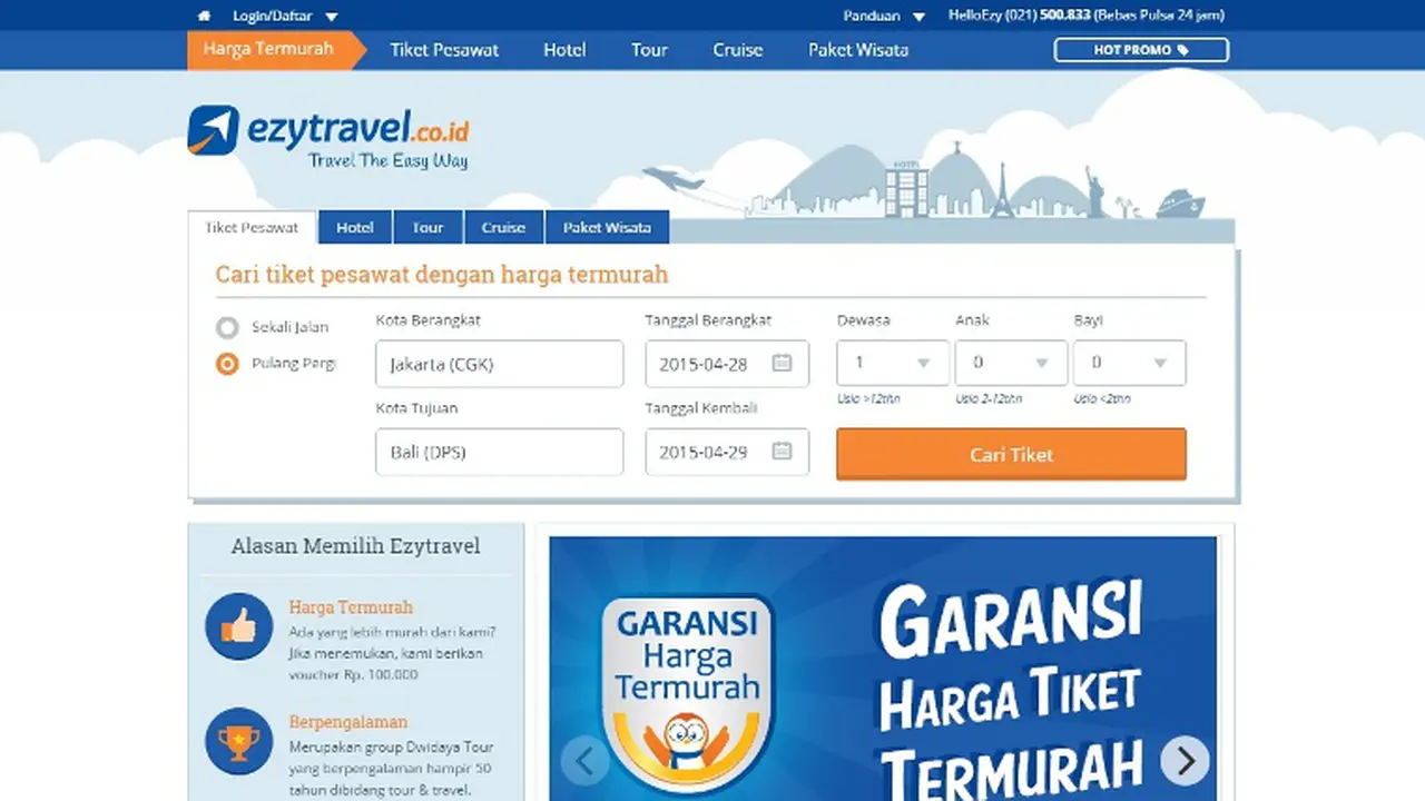 Situs Ezytravel.co.id Ganti Tampilan