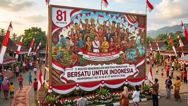 Poster Kemerdekaan 17 Agustus 1945 HUT RI Ke-81 (AI Generated)