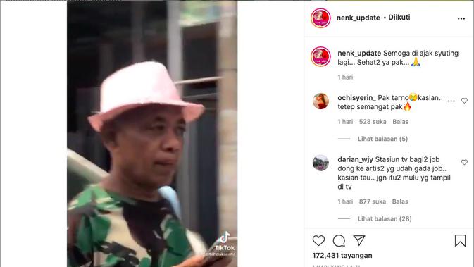 Beredar Video yang Menunjukkan Pria Mirip Pak Tarno Berjalan Kaki, Warganet Iba. (instagram.com/nenk_update)