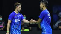 Fajar Alfian/Muhammad Rian Ardianto pada PBSI Mola TV PBSI Thomas & Uber Cup Simulation 2020, Selasa (1/9/2020). (PBSI)