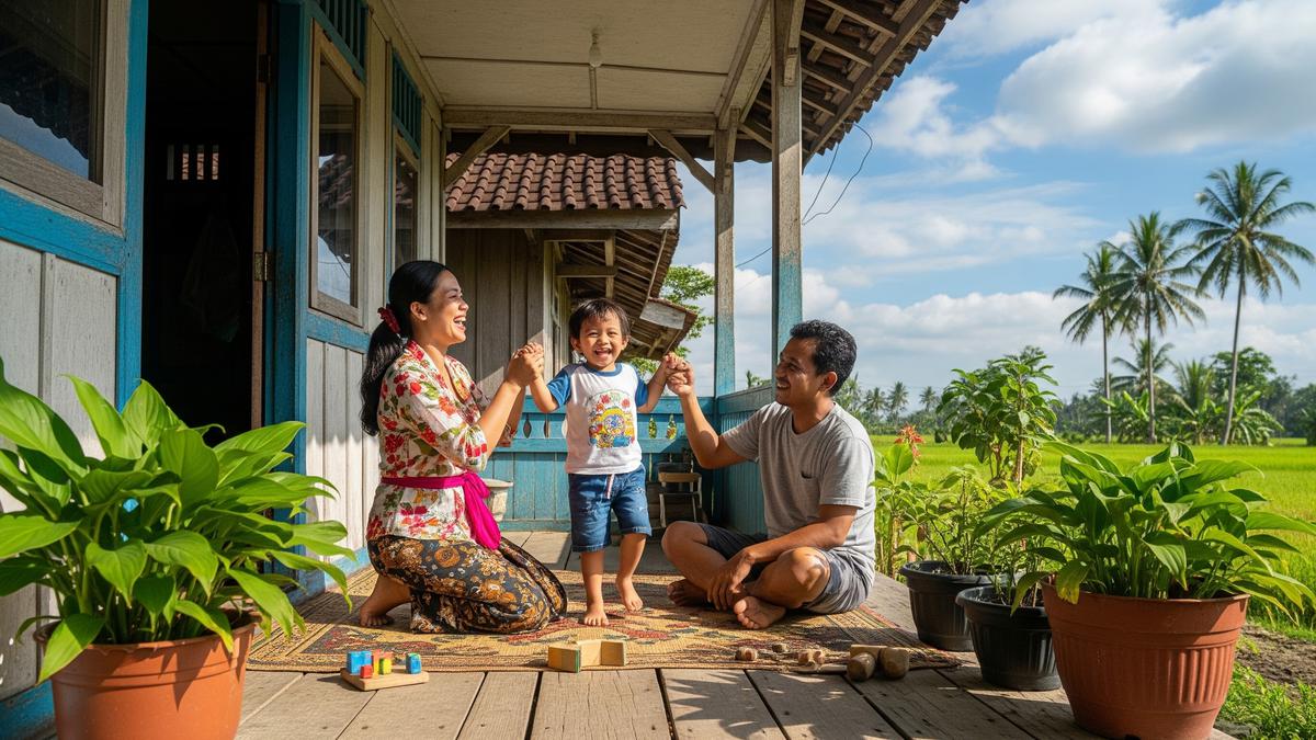 10 Desain Rumah Kampung Sederhana dengan Teras Kecil, Nyaman untuk Momong Anak
