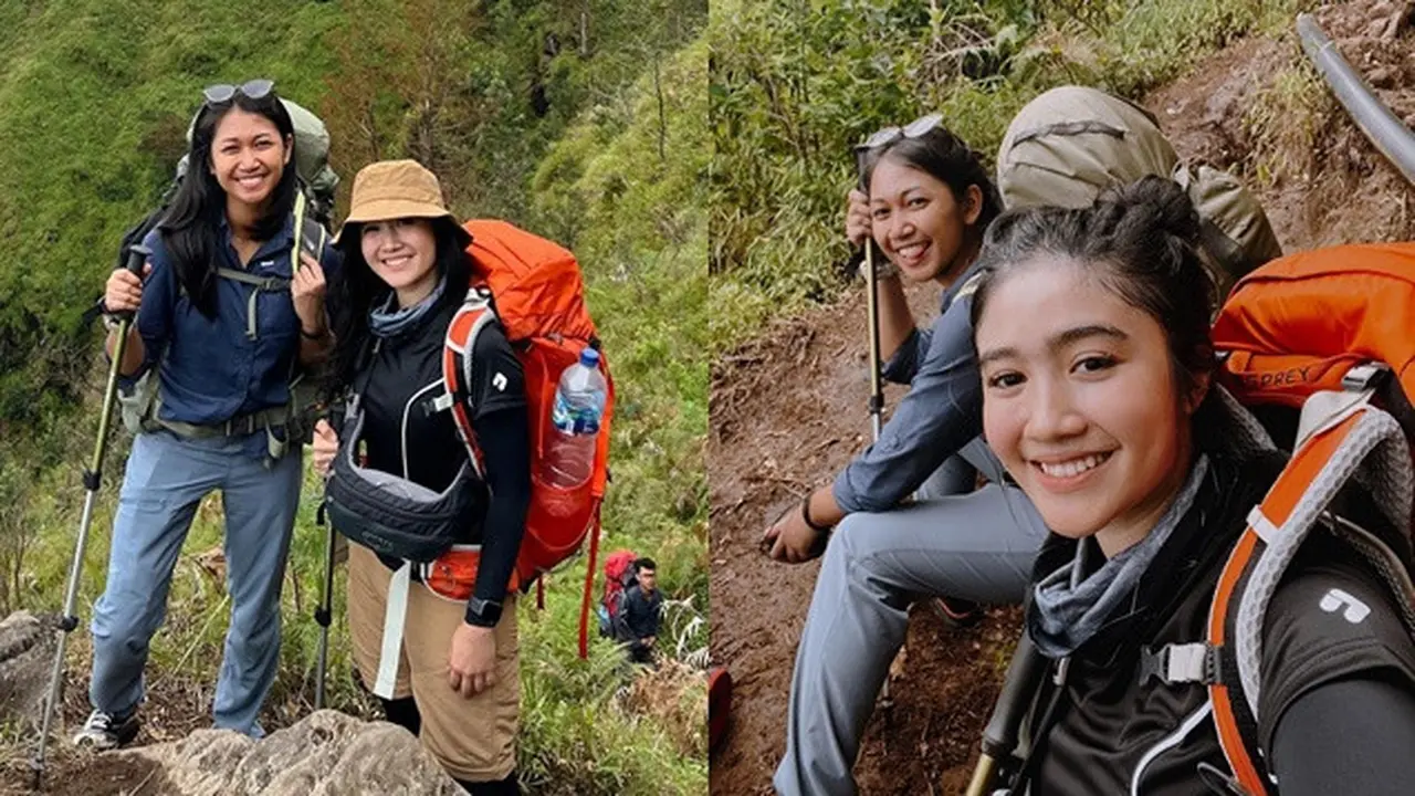 6 Momen Febby Rastanty Mendaki Gunung Merbabu, Penuh Perjuangan