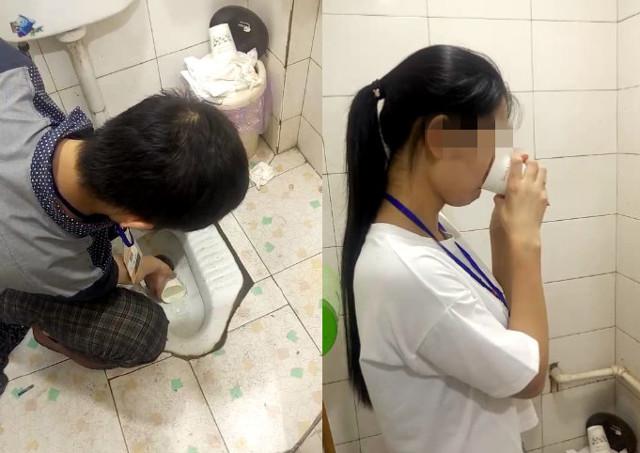 Dua karyawan diminta minum air toilet karena dinilai bekerja dengan buruk dan tidak sungguh-sungguh/copyright shanghaiist.com