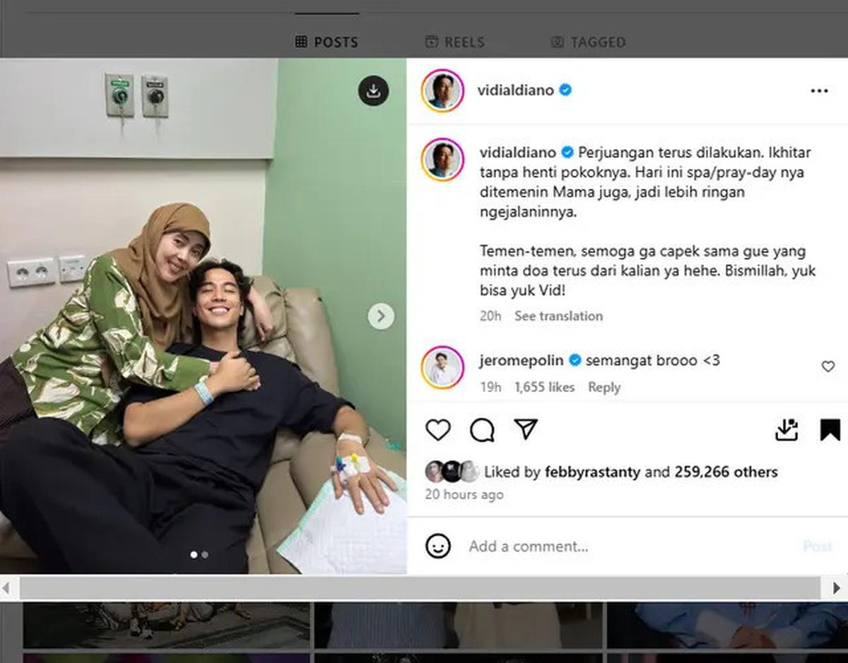 Vidi Aldiano Tebar Senyum Jalani Kemoterapi Ditemani Ibu: Ikhtiar Tanpa Henti