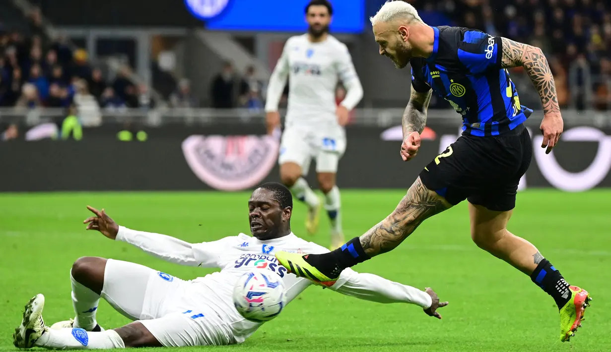 Bermain di Stadion Giuseppe Meazza, Inter Milan berhasil mengandaskan perlawanan Empoli 2-0. (Piero CRUCIATTI/AFP)