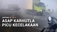 Jarak Pandang Terhalang Kabut Asap, Pemotor Terluka Usai Tabrak Belakang Truk