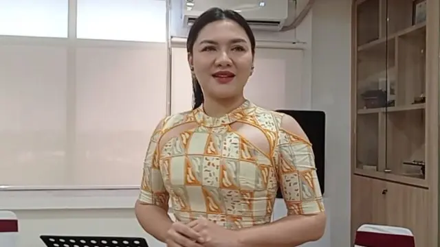 Vicky Shu di acara  Afternoon Gathering di Bina Bangsa (BBS) Oriental Cultural Center, yang berlokasi di Kebon Jeruk, Jakarta Barat, pada Jumat (11/8/2023).
