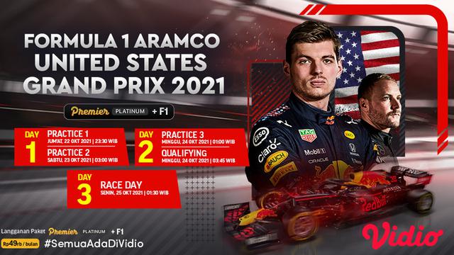 Jadwal dan Live Streaming F1 GP Amerika 2021, Tayang Eksklusif di Vidio