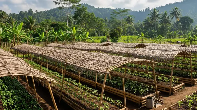 Ide Kebun Cabai Pakai Bambu Belah Gaya Kebun Tradisional