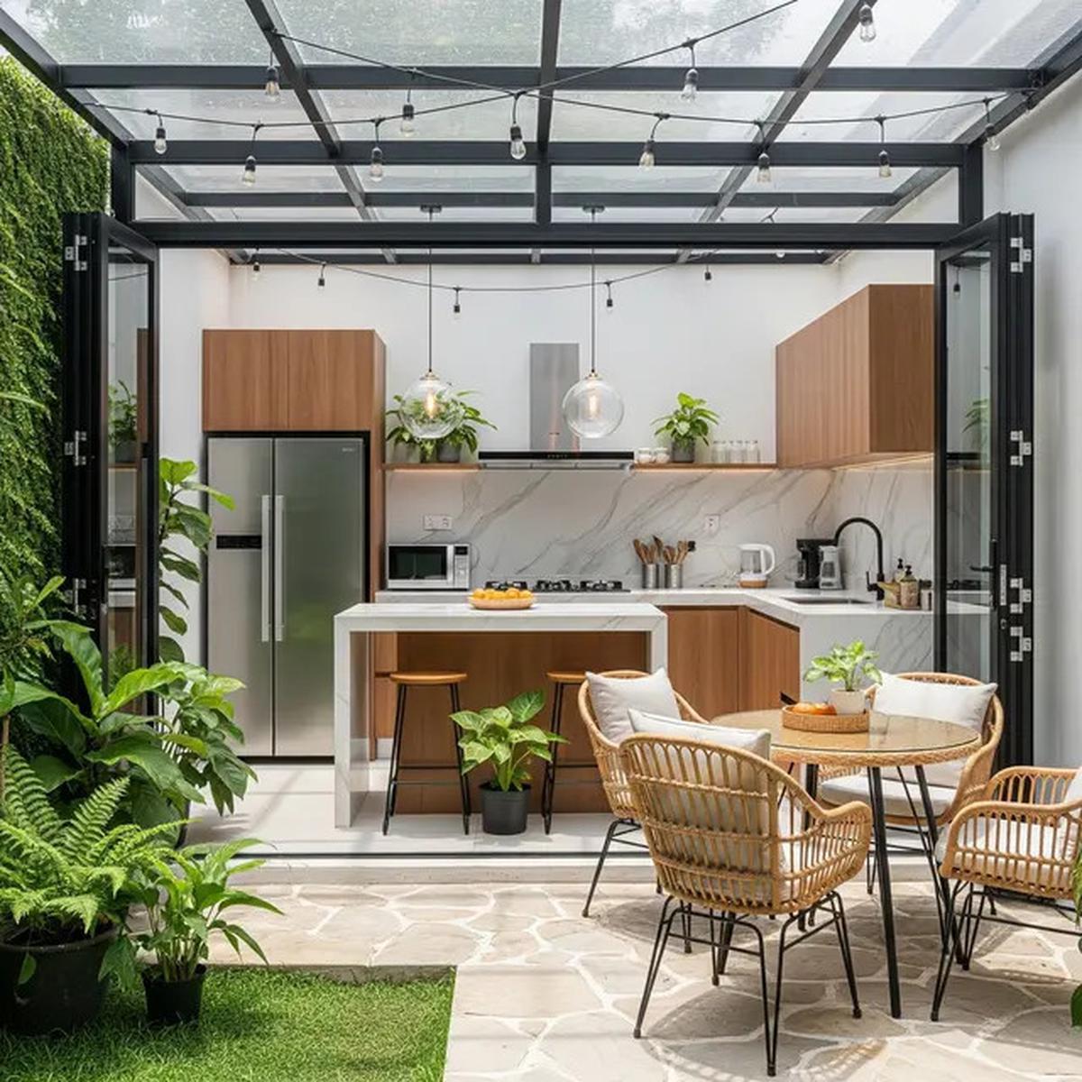 9 Model Dapur Terbuka 2x3 Meter Rumah Type 45 dengan Area Makan Ala Kafe Outdoor