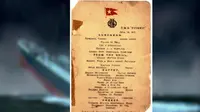 Daftar menu makan siang terakhir di Kapal Titanic (Credit: Lion Heart Autographs)