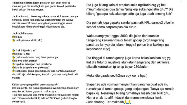 Dalam keadaan serba terbatas, tidak ada ekspresi kesedihan yang terpancar dari raut muka anak ini.