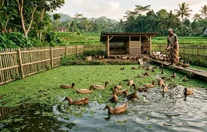 7 Cara Ternak Bebek Petelur Sambil Menanam Azolla di Kolam yang Sama, Hemat Pakan