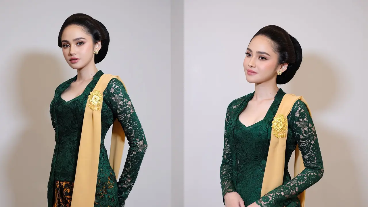Potret Syifa Hadju Pakai Kebaya Hijau Renda dengan Sanggul