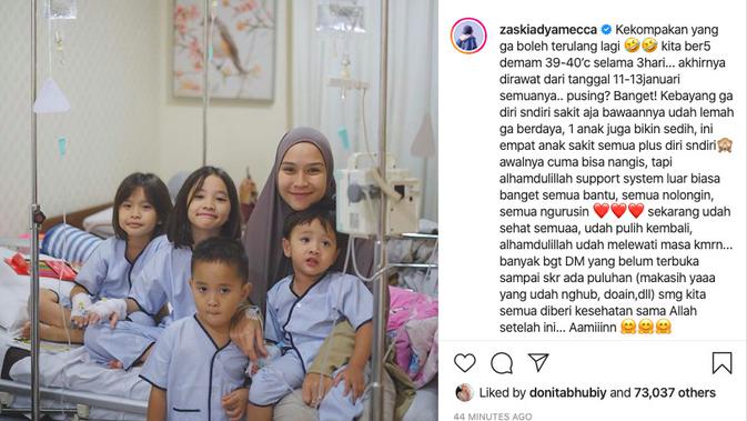 Unggahan Zaskia Adya Mecca. (instagram.com/zaskiadyamecca)