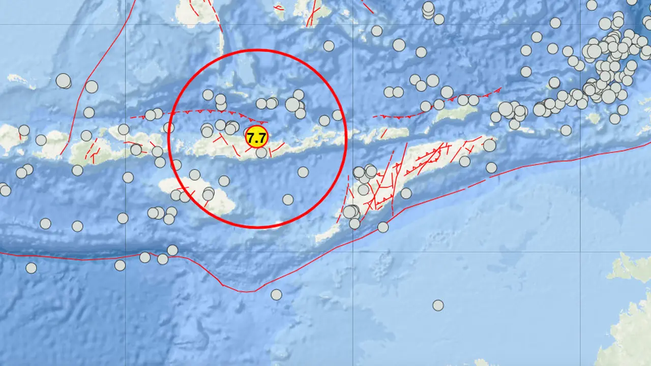 Gempa bumi berkekuatan magnitudo (M) 7,7 mengguncang wilayah Mbay, Kabupaten Nagekeo, Nusa Tenggara Timur (NTT), Sabtu (15/8/2026) pagi.