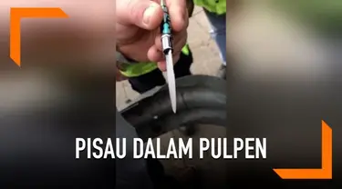 Seorang anak sekolah berusia 12 tahun kedapatan membawa pisau. Pisau berukuran 5,5 cm itu tersimpan di dalam pulpen.