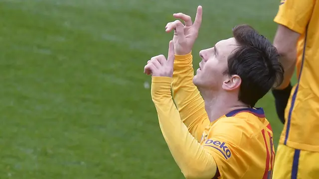 Lionel Messi di laga Eibar Vs Barcelona (Reuters)