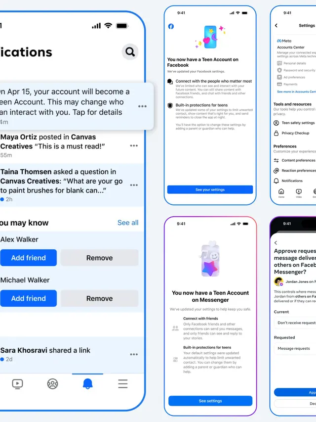 Fitur Baru Meta yang perketat keamanan digital remaja di bawah 18 tahun (Foto/Sumber: Meta)