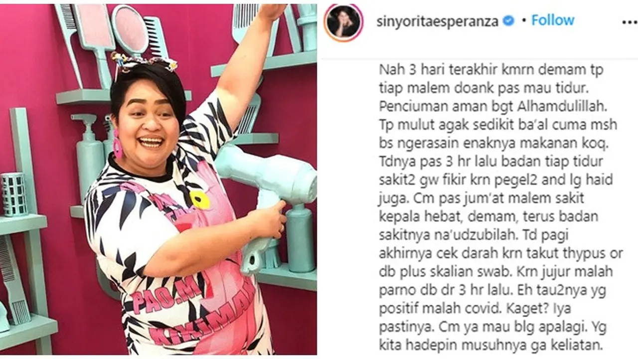 Dinyatakan Positif Covid-19, Ini Cerita Sinyorita saat Rasakan Gejalanya