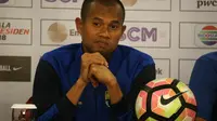 Bek Persib Bandung Supardi Nasir mengatakan timnya menargetkan kemenangan melawan Sriwijaya FC pada laga perdana Grup A Piala Presiden 2018 di Stadion Gelora Bandung Lautan Api, Selasa (16/1/2018). (Liputan6.com/Kukuh Saokani)