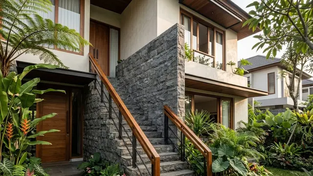 Tangga Batu Alam Bertekstur Kasar